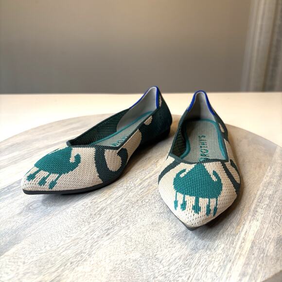 Rothy’s The Point Moroccan Green Limited Edition Shoes Flats Women’s Size 7 - Picture 2 of 13